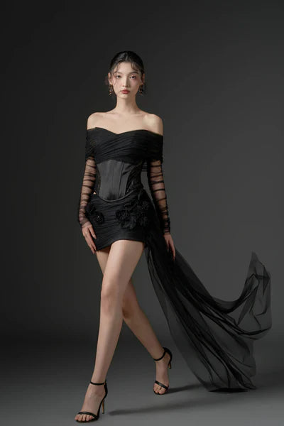 21SIX Farasha Tulle And Silk Taffeta Dress (2color)