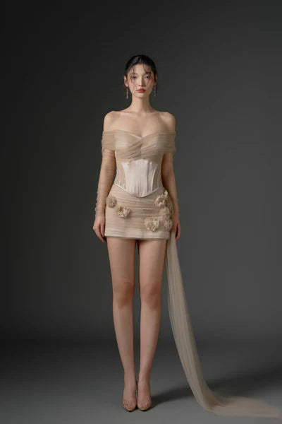 21SIX Farasha Tulle And Silk Taffeta Dress (2color)