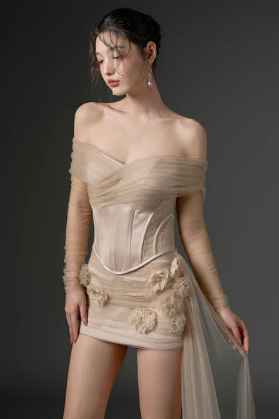 21SIX Farasha Tulle And Silk Taffeta Dress (2color)