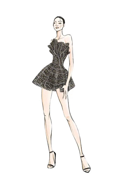 21SIX Aqrabe Glitter Tulle Dress (4color)