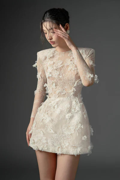 21SIX Dubb Lace Flower Dress (3color)